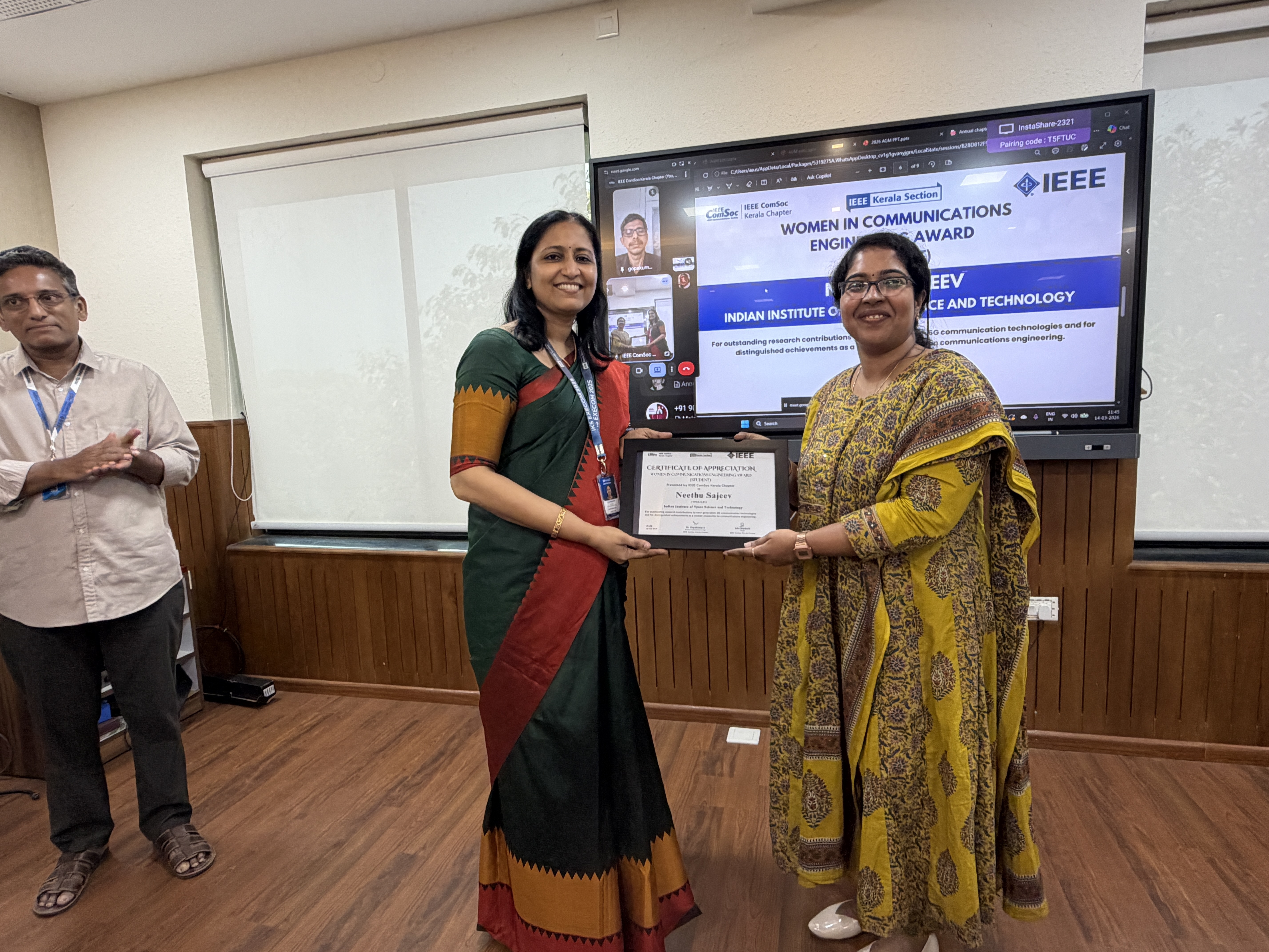 IEEE ComSoc Kerala chapter Women in Communication Engineering (Student) Award 2025
