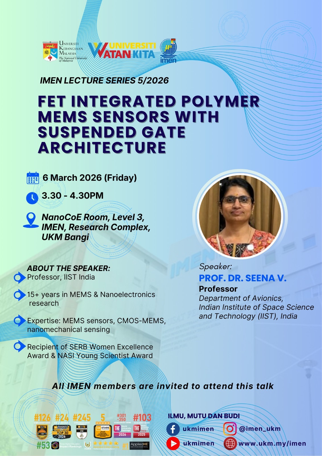 Prof. Seena V's Invited Talk , IMEN Lecture Series