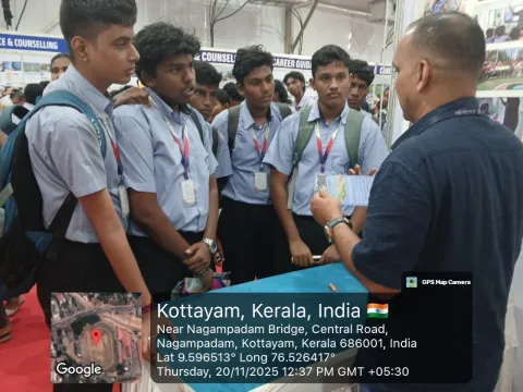 Students interacting with members from IIST 