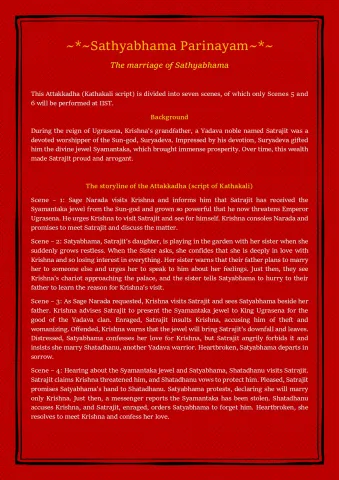 Sathyabhama Parinayam Story