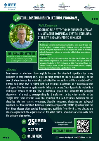 IEEE Control Systems Society SBC Presents  Virtual Distinguished Lecture Program 