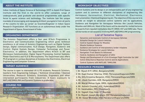 Workshop on Advanced Control Systems: Theory, Innovation, and Industrial Applications-29.06.26 to 03.07.26