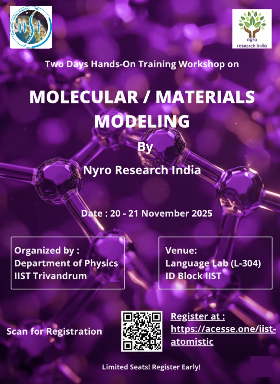Two days Hands- on Training Workshop on Molecular- Materials Modeling by Nyro Research India